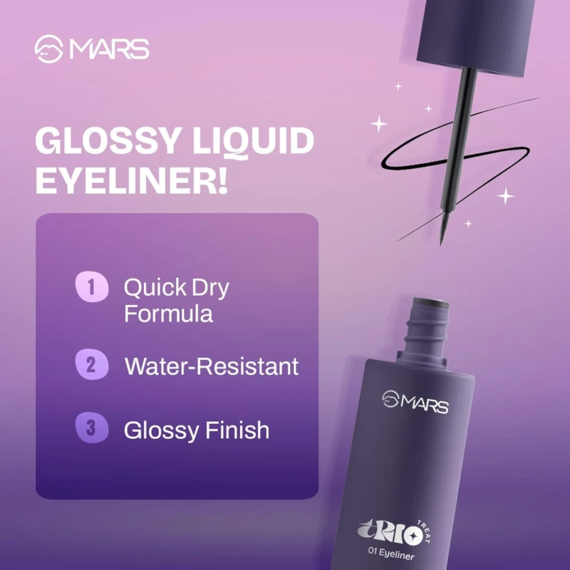 MARS TRIO Treat 3-IN-1 Eye Makeup Kit with Eyeliner, Mascara & Eyeshadow (24.50gm) - Thumbnail 7